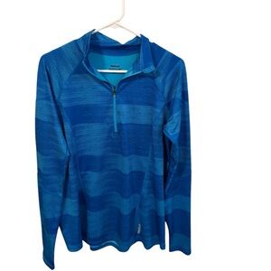 Reebok blue monochrome colored half zip long sleeves athletic jacket size XL